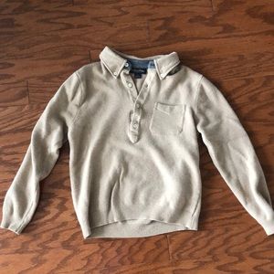 Mens brooks brothers cream colored lambs wool sweater with buttons